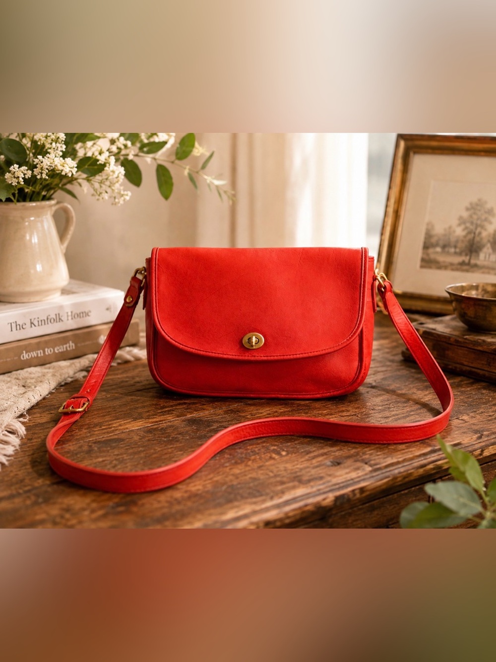 Coach vintage red crossbody bag 3846